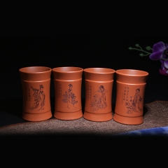 古代四大美女瓶型杯150cc  原矿红泥【4个一套】宜兴紫砂杯